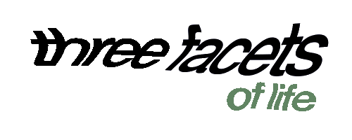 Website logo that says three facets of life.